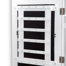 Specchiera Armadio Portagioielli da Parete in Legno MDF Bianco 37x9.5x112 cm 