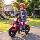 Moto Elettrica per Bambini 3+ Anni Licenza Honda CRF 450R 104x55x67 cm 12 V con Batteria al Litio e Sospensioni in ABS Rosa      