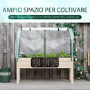 Fioriera per Orto con Serra 121x55x117 cm in Legno e Acciaio