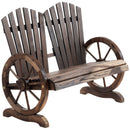 Panchina da Giardino 2 Posti 108x66x95 cm in Legno di Abete Carbonizzato