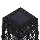 Lanterna Lampada LED da Giardino con Copertura in Rattan Sintetico Caffè 19x19x68 cm 