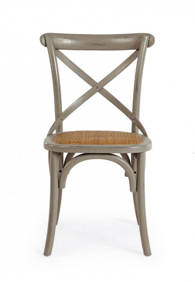 Sedia Cross Grigio Scuro in Legno