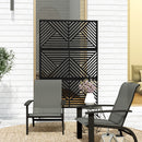 Separé Divisorio da Esterno Decorativo 122x45x198 cm con Traliccio per Rampicanti Nero   