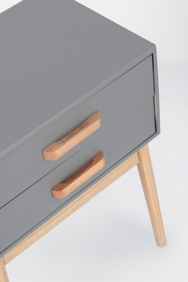 Cassettiera 2 Cassetti 43x30x58,50 cm Ordinary in Legno Grigio