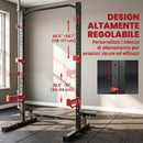 Rack Squat 500 kg 105x157x205 cm con Barra Trazioni e Supporto Bilanciere Regolabile in Acciaio      