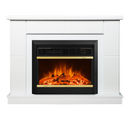 Camino Elettrico da Pavimento 84,5x110x30 cm Effetto Fiamma 1500W Maxim & Mars Bianco