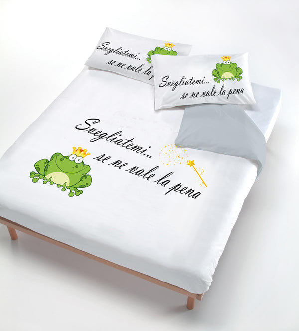 sconto Housse de couette avec impression sur le sac et taies d'oreiller Wake Me