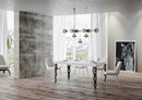 Tavolo Allungabile 120/380x90 cm Karamay Bianco Frassino Gambe Antracite      