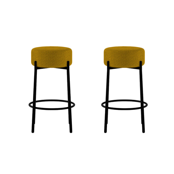 Set 2 Sgabelli Syd 41x41x67 cm in Tessuto Ocra acquista