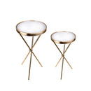 Set 2 Tavolini Rotondi 36 x 71 cm Specchio