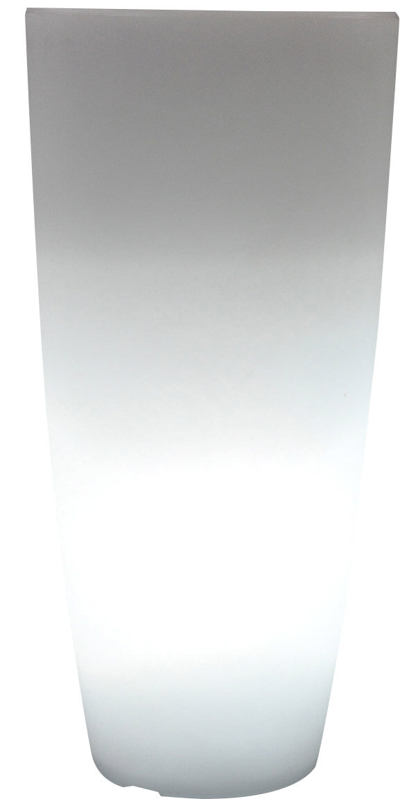 Vase Lumineux Rond Ø40x90 cm en Résine Bauer Blanc Glace sconto