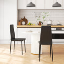 Set 2 Sedie 41x50x97 cm con Schienale Alto in Finta Pelle e Acciaio Nero 