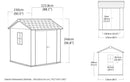 Casetta Box da Giardino 230x223,8x246 cm Newton Plus 757/775 Doppia Opzione Montaggio in Resina Evotech+ Grigio  cm