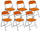 Lot de 6 Chaises Pliantes 45x45x80 cm en Tissu Orange