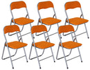 Set 6 Sedie Pieghevoli 45x45x80 cm in Tessuto Arancione