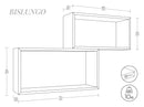 Set 2 Mensole Cubo da Parete Rettangolare in Fibra di Legno Bislungo Rovere Imperiale