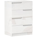 Cassettiera 4 Cassetti Moderna e Minimal 60x40x85 cm Bianco Lucido  