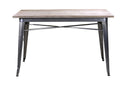 Tavolo Rettangolare in Metallo Top Legno Bristol Silver
