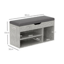 Panca Scarpiera Salvaspazioni con Vani a Giorno e a Scomparsa 80x30x45 cm Nero e Grigio  