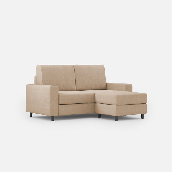 Divano 2 Posti con Pouf 168x145x85 cm Sakar in Tessuto Beige prezzo