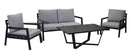 Set Salotto da Giardino in Alluminio Divano 2 Poltrone e Tavolino Irvine Grigio