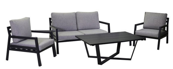 Ensemble Salon de Jardin en Aluminium Adami Irvine Gris Canapé 2 Fauteuils et Table Basse sconto