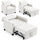 Poltrona Letto Singolo 91,5x83x90 cm Chaise Lounge Seduta Ergonomica in Poliestere Beige