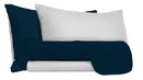 Set Lenzuola Sopra Sotto e Federe Doubleface Blu Scuro\/Grigio Chiaro