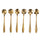 Set de Cuillères 6 Pièces 12,5x2,5x0,5 cm en Acier Inox VdE Tivoli 1996 Feuilles d'Or Luxe