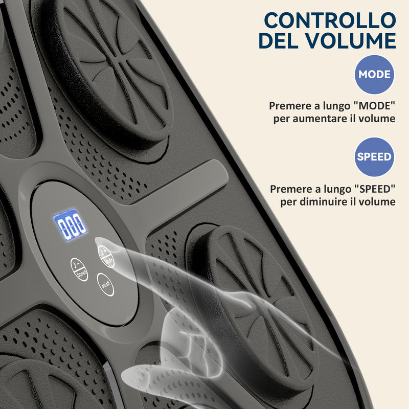 Boxing Machine Musicale a Parete 41,8x44,6x7,5 cm con 9 Velocità Bluetooth e Guanti in PU e ABS Nero e Blu  