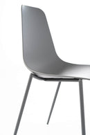 Set 4 Sedie 49x48,5x88 cm in Polipropilene Grigio Scuro
