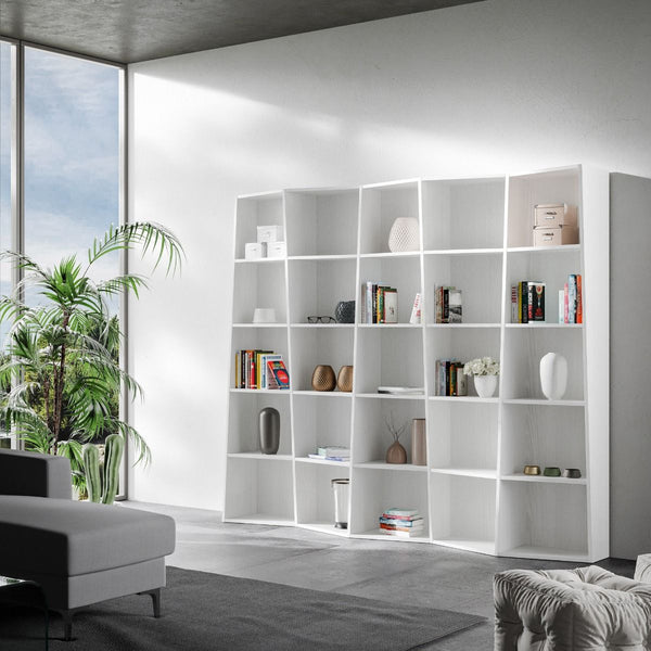prezzo Bibliothèque Moderne Trek Frêne Blanc 5 éléments 5 Etagères