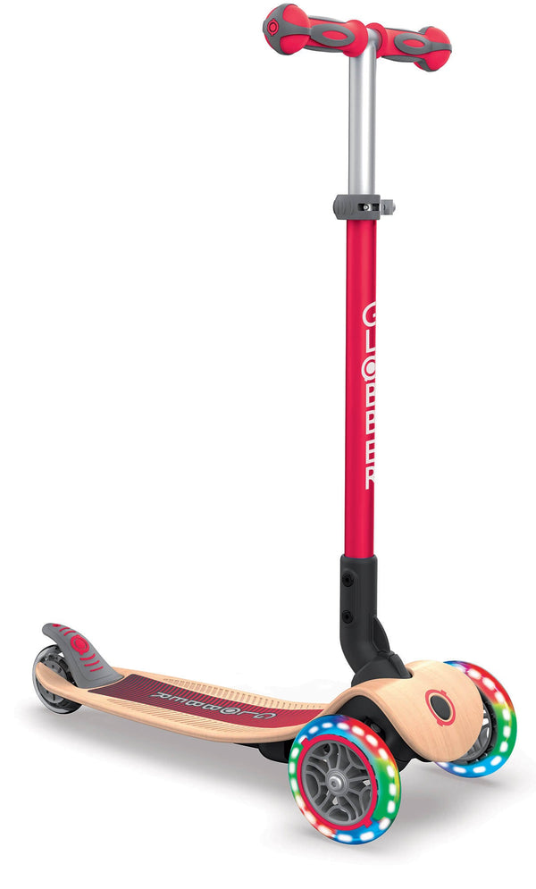 online Trottinette 3 Roues LED Pliante 3 Hauteurs Max 50 Kg Globber Primo Pliable Bois Rouge