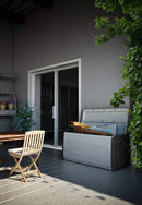 Baule Contenitore da Esterno 120x54x57 cm Multiuso in Polipropilene Prince Box Grigio e Nero