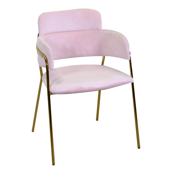 Chaise rembourrée 52x52xh79 cm en tissu velours Hannover rose sconto