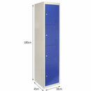 Set 3 Armadietti 12 Ante 45x38x180 cm per Scuole Palestre e Spogliatoi in Acciaio Blu