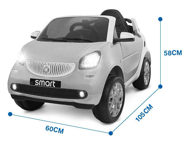 Macchina Elettrica per Bambini 12V Smart Fortwo Cabrio Gialla