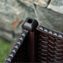 Fioriera da Esteno con Ruote e Disco Auto Irrigante 40x40x31,5 cm in Plastica Marrone