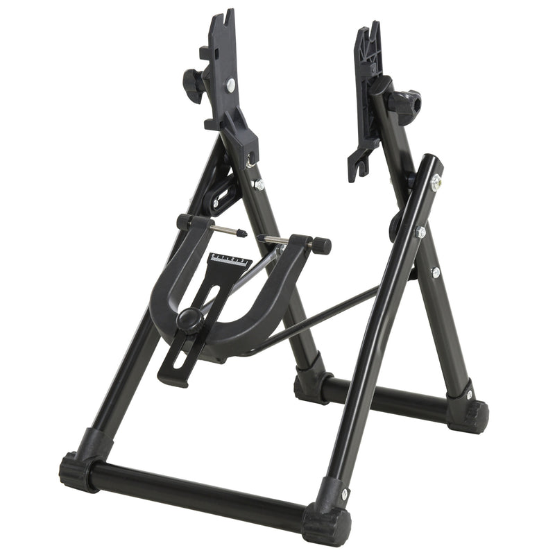 Cavalletto Pieghevole per Manutenzione Ruote Bici da 20-29' 58x28.5x43 cm Nero