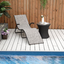 Lettino Prendisole Pieghevole 170x62x68 cm in Metallo e Tessuto a Rete Grigio