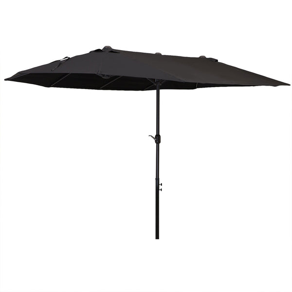 prezzo Parasol de jardin double 460x270x240 cm en acier et polyester noir