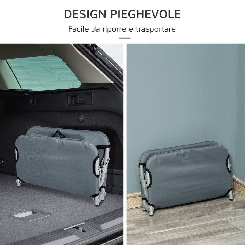 Brandina per Cani e Gatti Pieghevole 59x46x15 cm in Tessuto Grigio