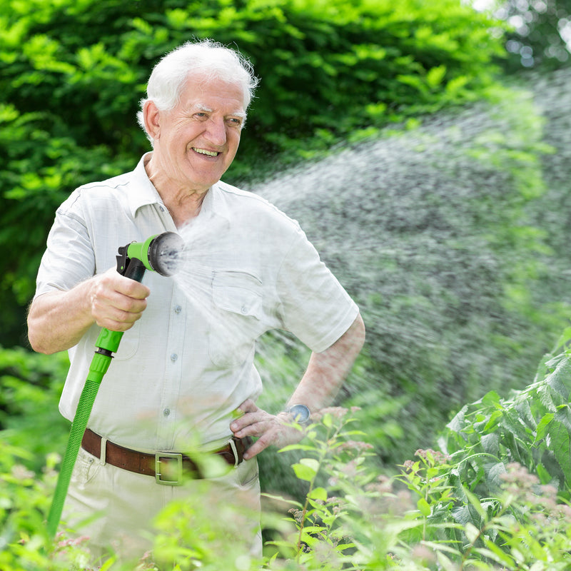 Tubo da Giardino Estensibile 15 m con Pistola Spray a 8 Funzioni Verde