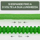 Tubo da Giardino Estensibile 15 m con Pistola Spray a 8 Funzioni Verde