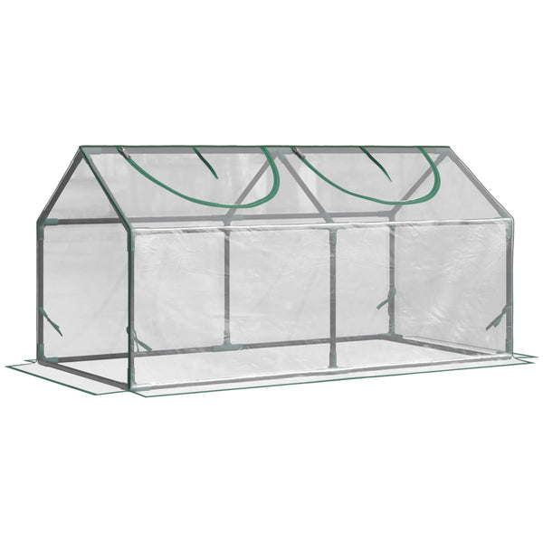 sconto Mini Serre avec 2 Fenêtres 119x60x60 cm Couverture PVC Anti-UV Transparente