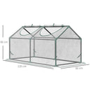 Mini Serra da Giardino con 2 Finestre 119x60x60 cm Copertura PVC Anti-UV Trasparente