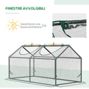 Mini Serra da Giardino con 2 Finestre 119x60x60 cm Copertura PVC Anti-UV Trasparente