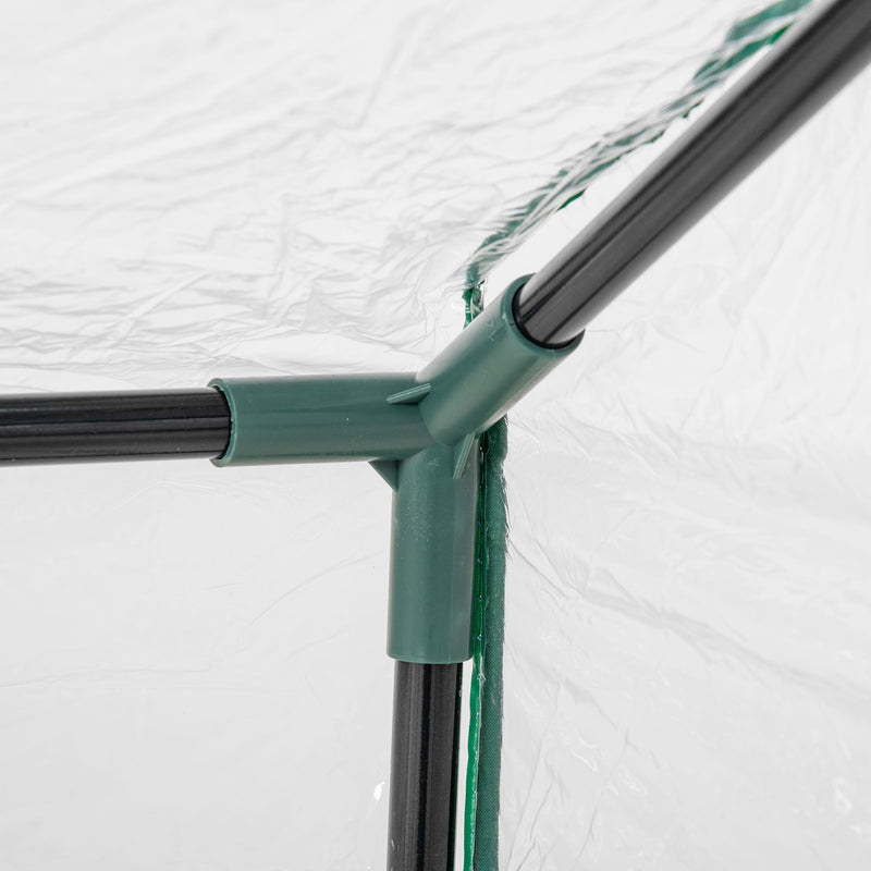 Mini Serra da Giardino con 2 Finestre 119x60x60 cm Copertura PVC Anti-UV Trasparente