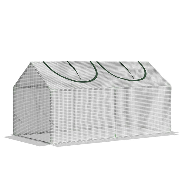Mini Serre avec 2 Fenêtres 119x60x60 cm Couverture PVC Anti-UV Blanc acquista