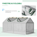 Mini Serra da Giardino con 2 Finestre 119x60x60 cm Copertura PVC Anti-UV Bianco
